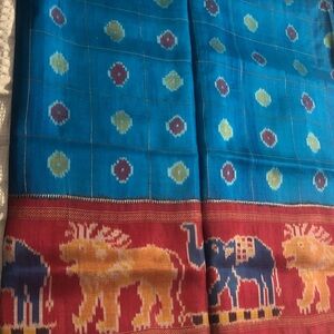 Colorful Elephant Patterned Scarf